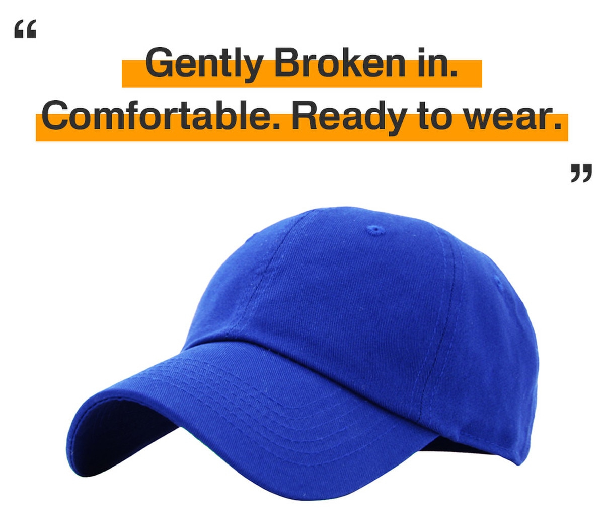 Royal Low Profile Baseball Caps Front Side View